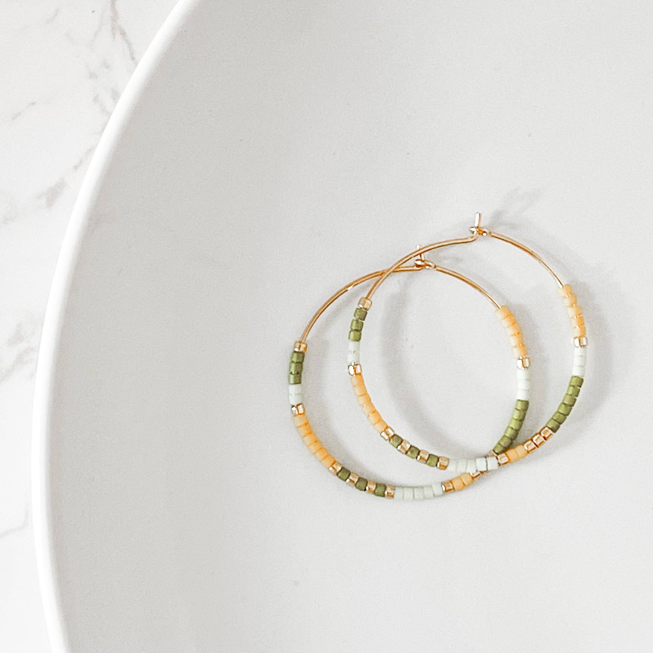 Barberry & Lace Handmade Jewelry - Wholesale Hoop Earrings - Summer Edition - Beaded Hoop Earrings4