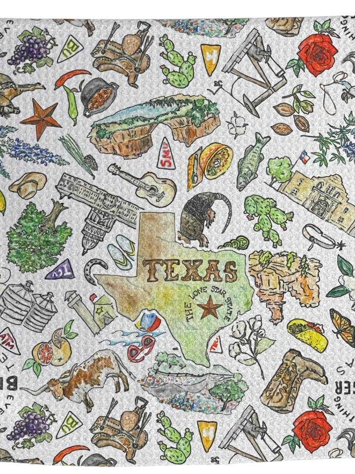 Texas tea towel for wholesale by Wet-it!