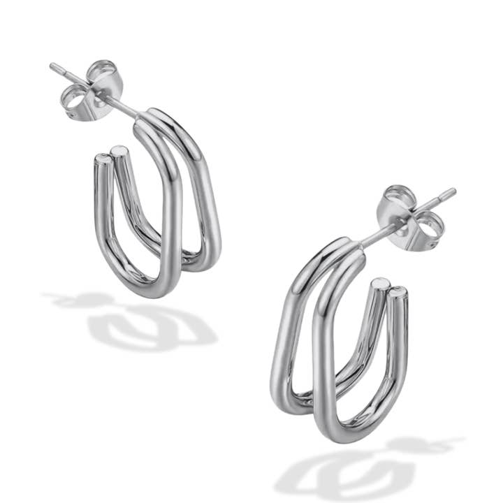 Orecchini Doppi in Argento per la vendita all'ingrosso da parte di Full Herizon
