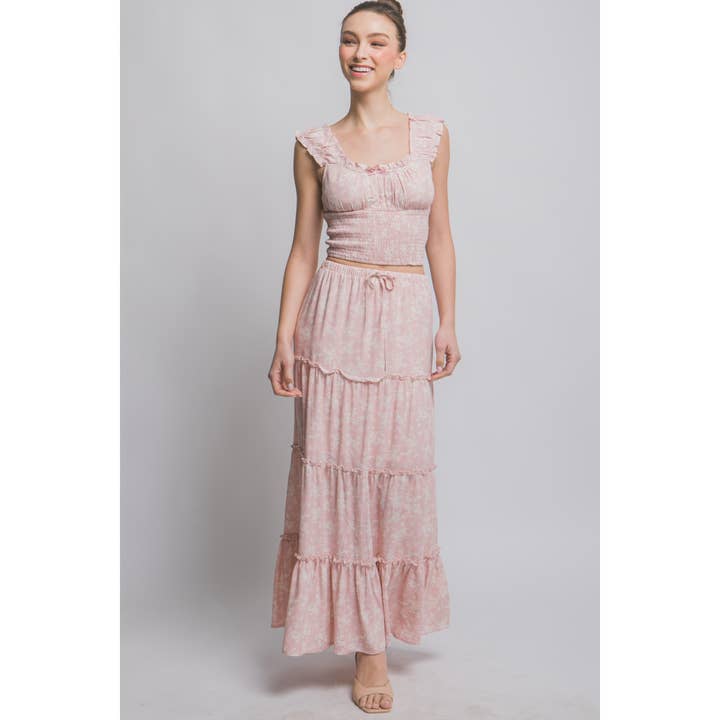 Jupe longue imprimée à fleurs pour la vente par IVE