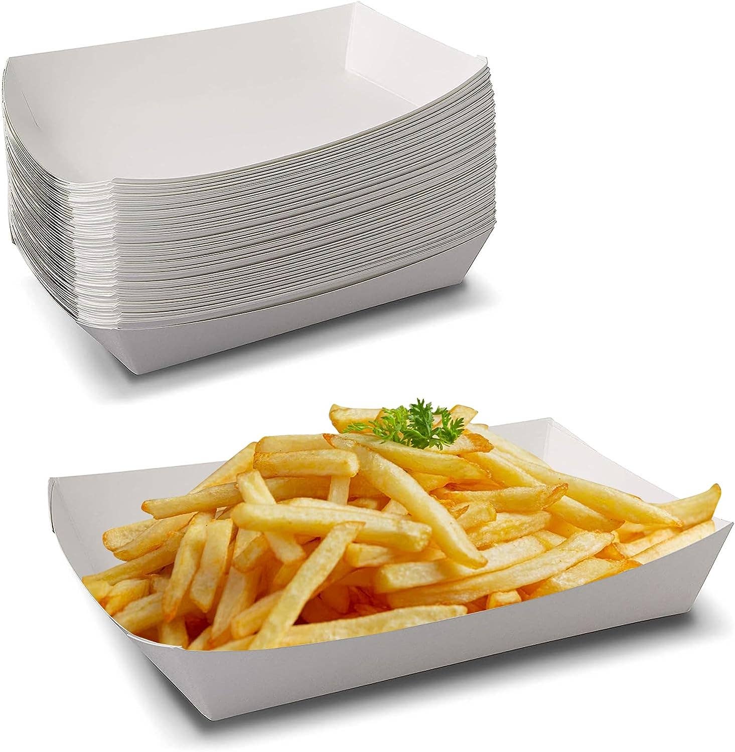 MT Products - Wholesale Disposable Plate - MT Products Shallow White Paper Food Trays