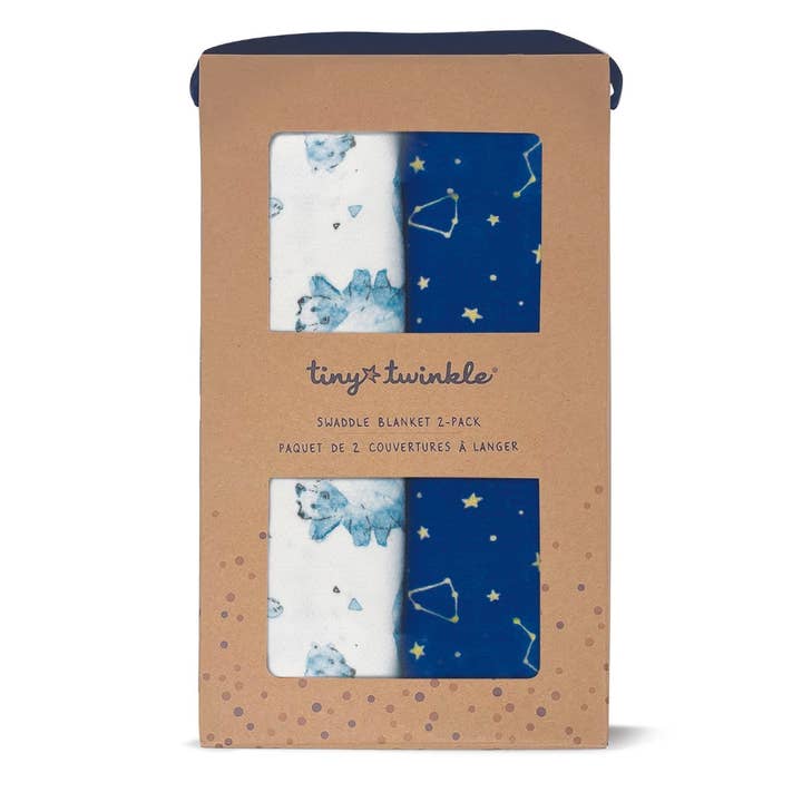 Tiny Twinkle - Kaffle® Swaddle Blanket 2 Pack - Bear & Constellations Set (MSKU: SW2-B5) for wholesale by Tiny Twinkle