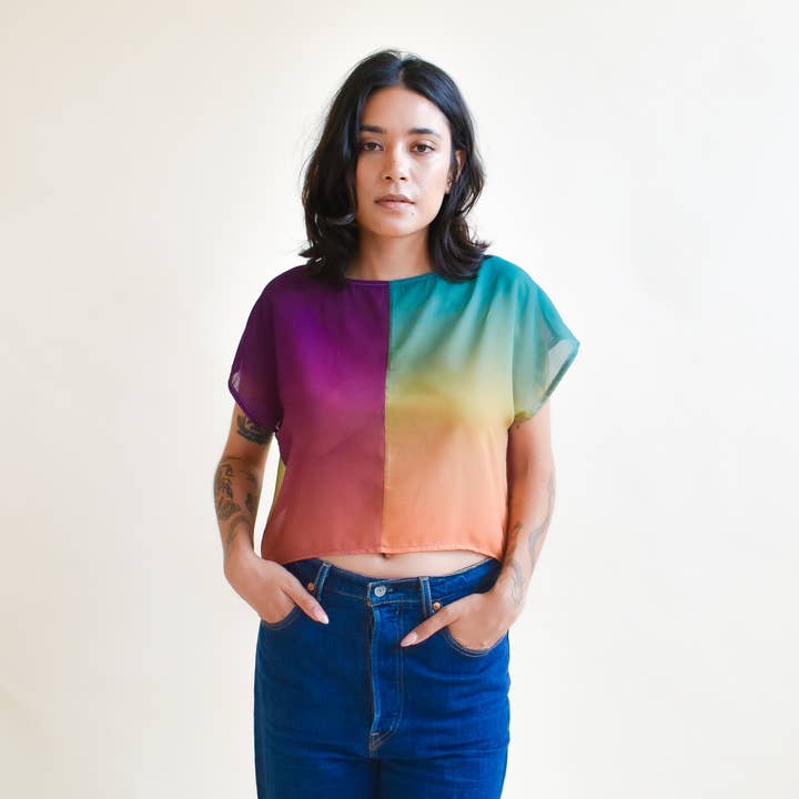 Altar - Wholesale Blouse - Women's - OOAK Fox Crop in Sunset0