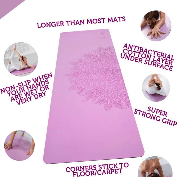 DIYogi - Wholesale Yoga Mat - Yoga Mat Natural Rubber - Purple Mandala1