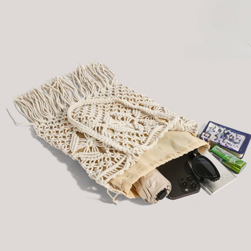 Funkyrel® Atzbranding Limited - Wholesale Tote Bag - Women's - Cosbai - Boho Fringe Crochet Bag - Basic & Chic2