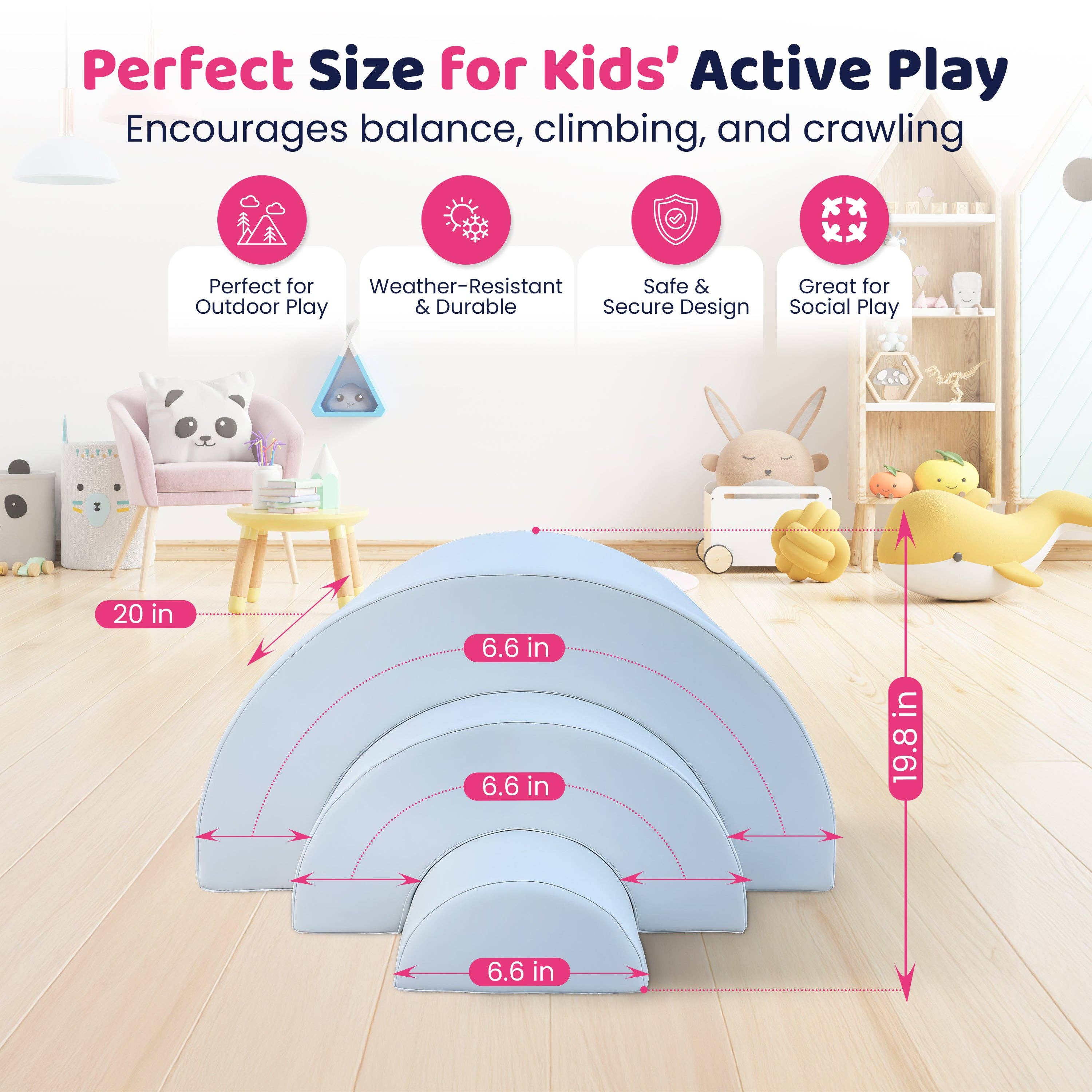 TQ FURNITURE – wholesale Toy set – Kids – Soft Play 3-Sections Rainbow Bridge9