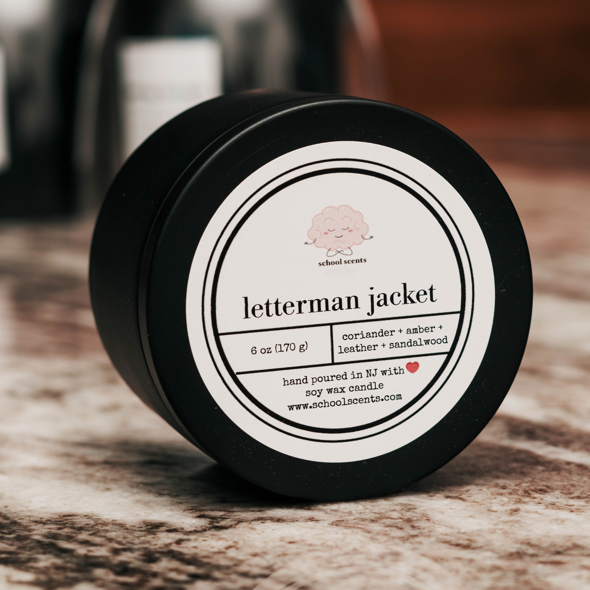 School Scents Candles - Wholesale Jar/Filled Candle - Letterman Jacket (2 sizes)2