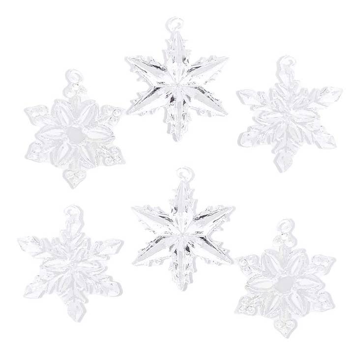 Beautiful Hand Made Glass Snowflake Ornaments - Set Of 6 for wholesale by Well Life