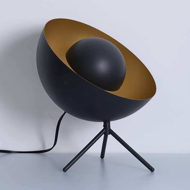 Black Gold Metal Satellite Radar Tripod Table Lamp for wholesale by EP Design Lab