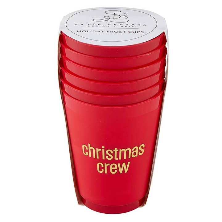 Santa Barbara Design Studio by Creative Brands - Wholesale Disposable Cup - Gold Foil Frost Cups - Christmas Crew - Set of 6