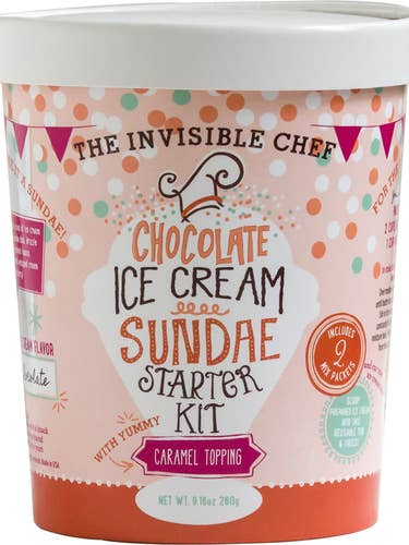 Crème glacée au chocolat et garniture au caramel - 9,16 oz pour la vente par The Invisible Chef