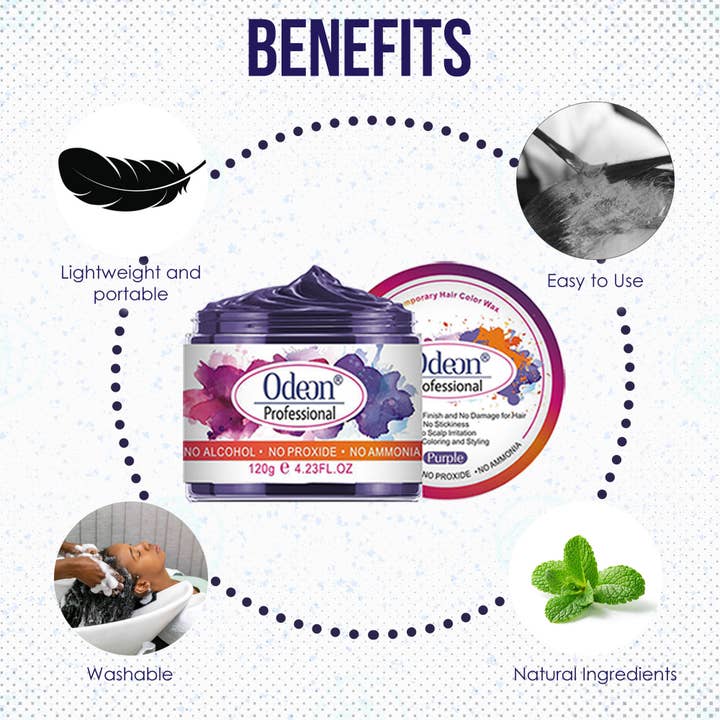 UB BRANDS INC - Wholesale Hair Dye - Odeon Profesional Purple Hair Color Wax Temporary Dye 4.23oz1