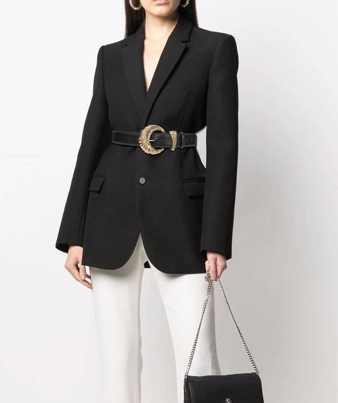 PEACH ACCESSORIES – wholesale Belt – Women's – Wide Waist Belt with Swirled Gold Buckle BEL0604