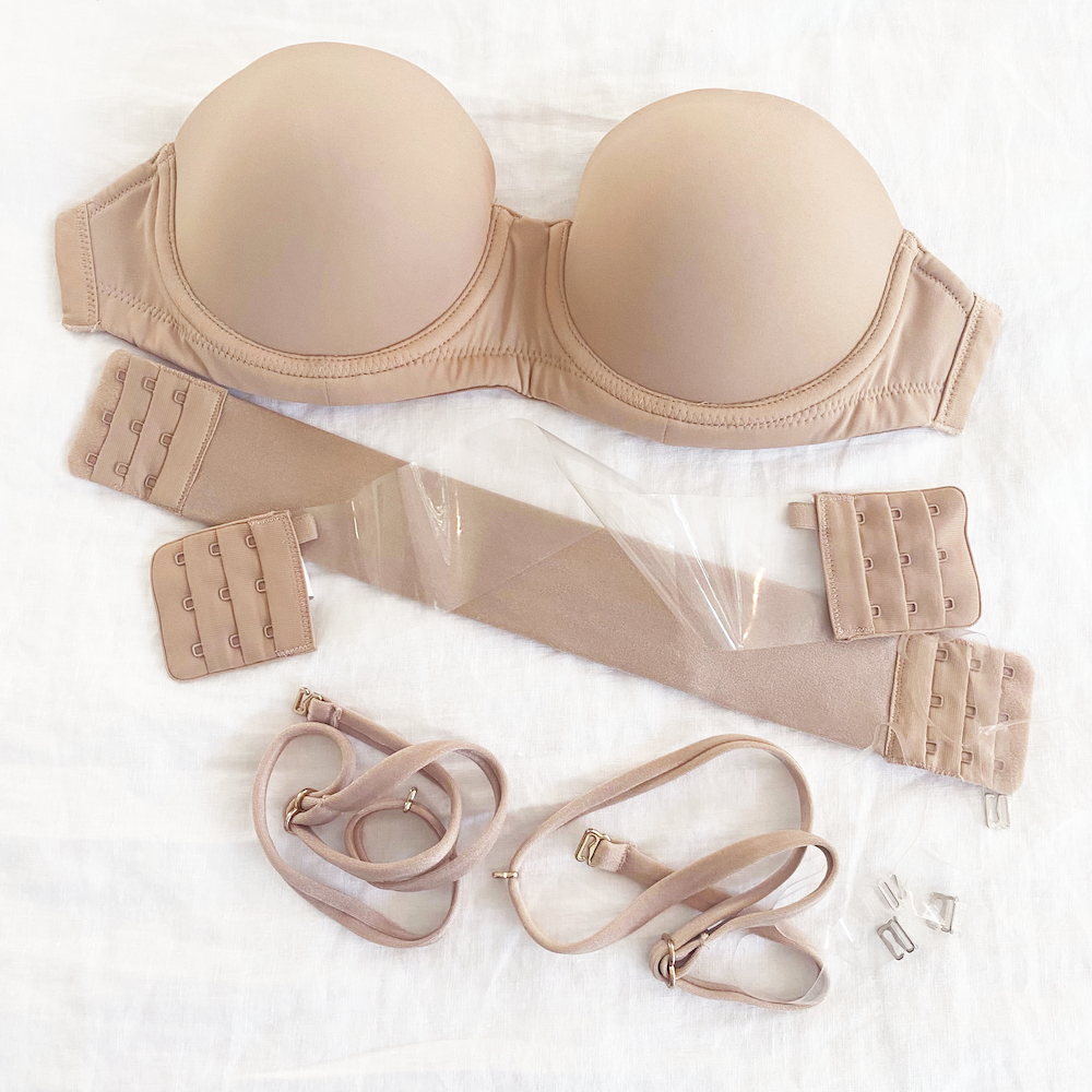 The Bra Lab - Wholesale Bra - Women's - Beige & Clear Bra Set0