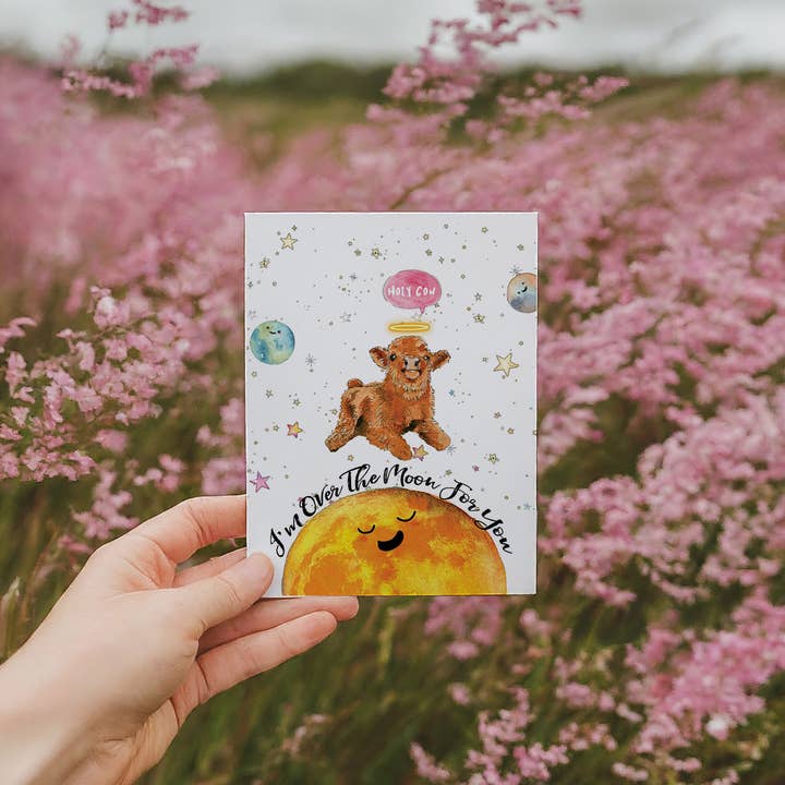 Liyana Studio - Wholesale Congratulations Card - Holy Cow Over The Moon - Funny Congratulation Card1