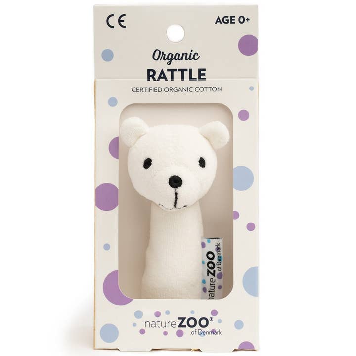 Sonajero orgánico – Oso polar blanco (en caja de regalo) para venta al por mayor de natureZOO of Denmark