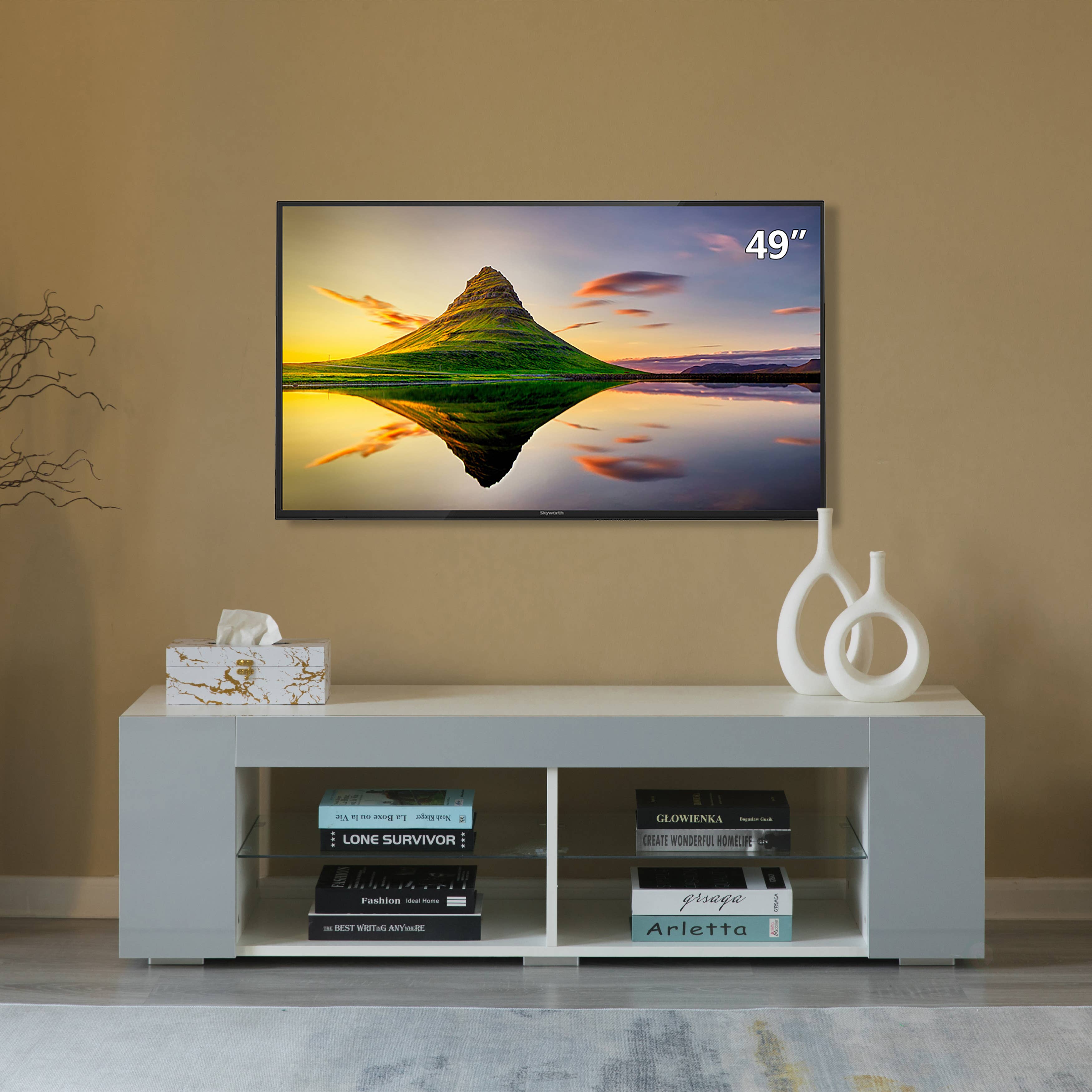 Quickway Imports - Vendita all'ingrosso Consolle - Mobile TV con luci LED e mensole in vetro3