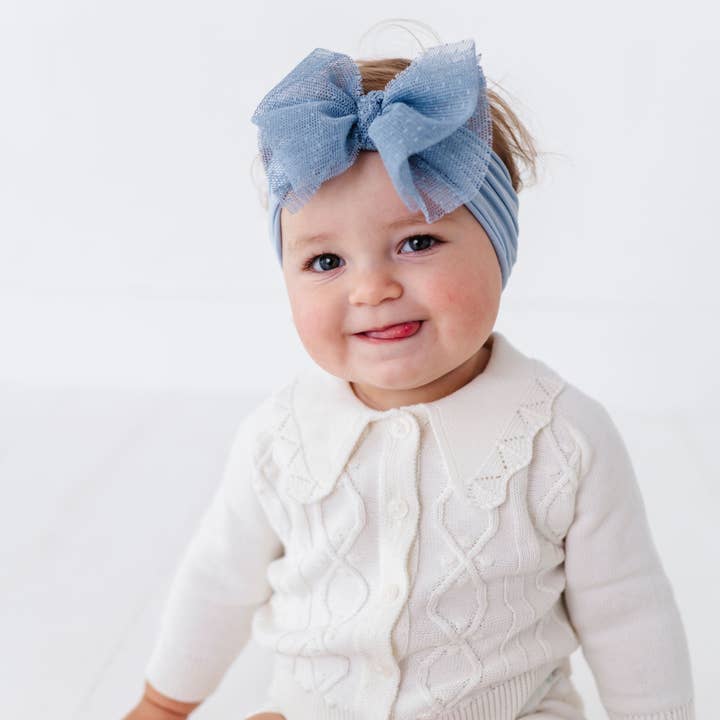Baby Bling Bows - Wholesale Hair Bow - Baby - Baby Bling® Tulle FAB® soft nylon headband with tulle bow
