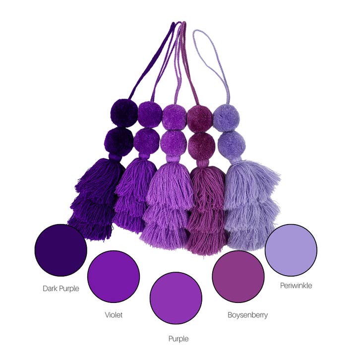 Valerosa - Wholesale Purse/Bag Accessory - Women's - Handwoven Tassel Purples