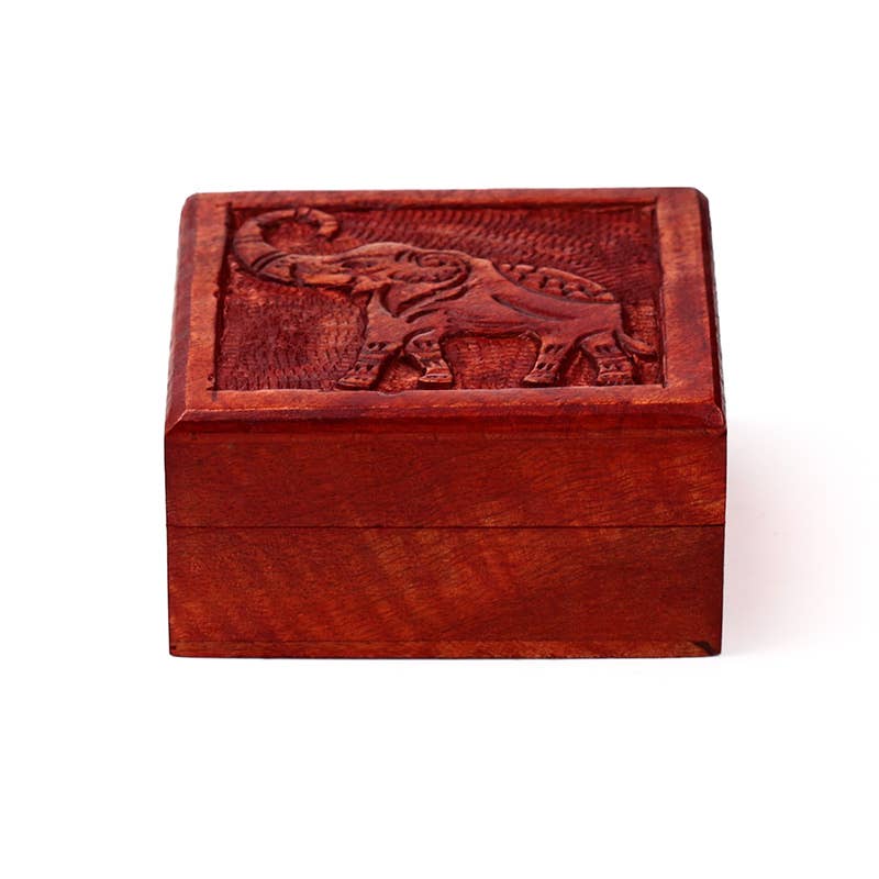 Puckator Ltd – Großhandel Schmuckschatulle/-Organizer – Schmuckkästchen mit Elefantenmotiv aus Mangoholz, geschnitzt3