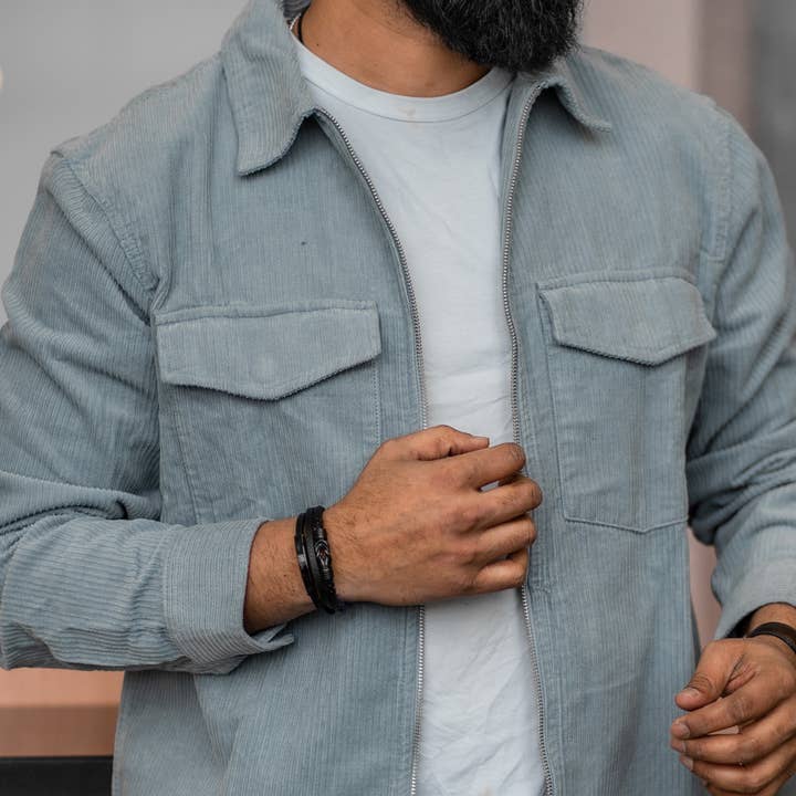 SERASAR - Wholesale Woven/Braided Bracelet - “Proud” leather bracelet - black - B0393