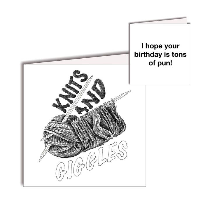 Tricots Et Giggles Carte d'Anniversaire Texte à l'intérieur pour la vente par All4Pun