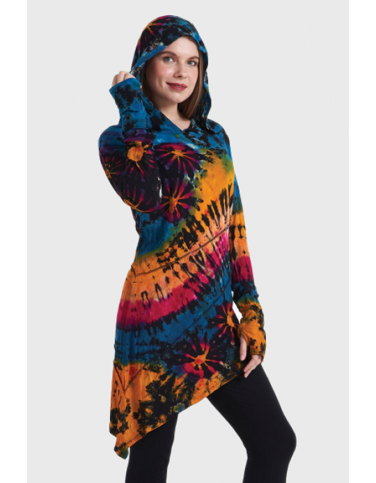 Kathmandu Imports - Vendita all'ingrosso Tunica - Donna - Tunica tie-dye a maniche lunghe (TH-1296)3