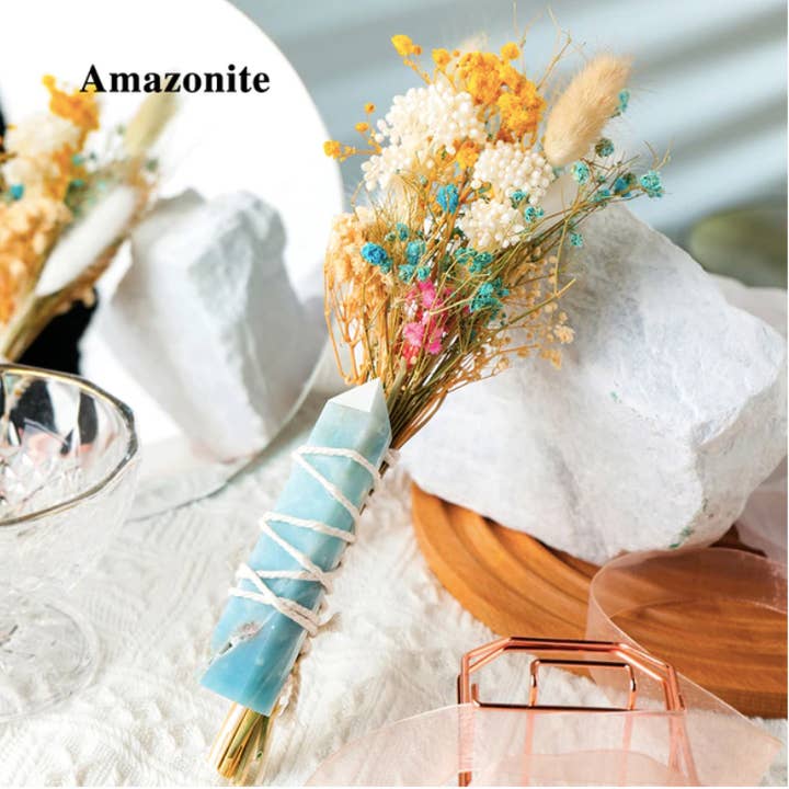 Crystolver (We Cover All Import Fees) - Vente Accessoire de méditation - Bouquet de fleurs de baguette en cristal3