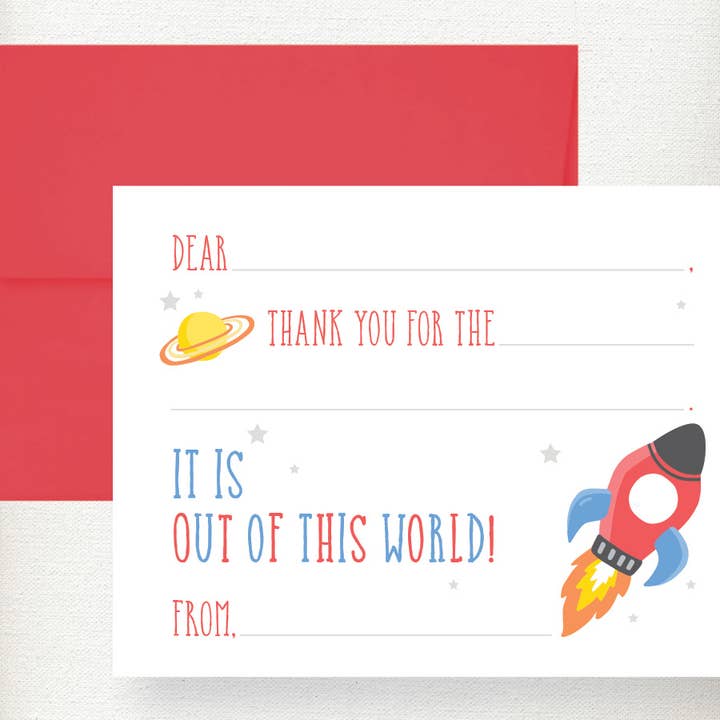 Kramer Drive - Wholesale Stationery/Notecard Set - Kids Space Fill in Thank You Note Card1