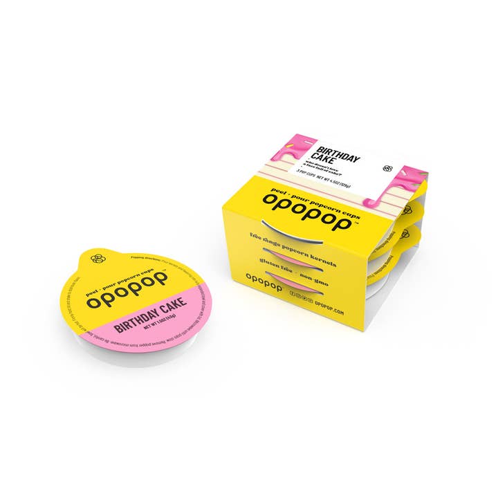 Opopop, Inc. - Wholesale Popcorn - Birthday Cake Pop Cups Popcorn Kernels