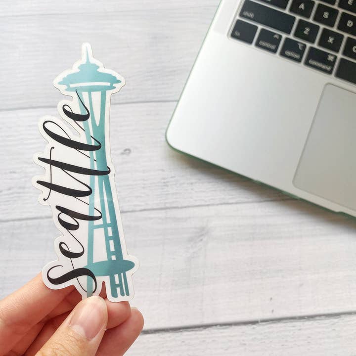 Seattle Space nål vinyl klistermärke för wholesale av Kela Designs