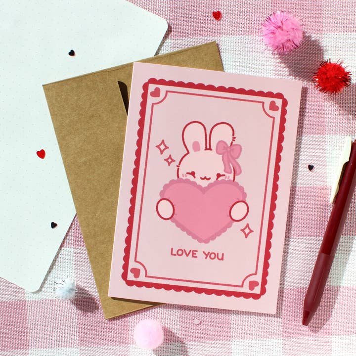 Love You • Greeting Card for wholesale by Sam’s Scribbles