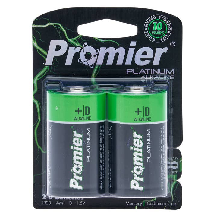 LitezAll - Wholesale Portable Charger - Promier® D Alkaline Battery 2 Pack