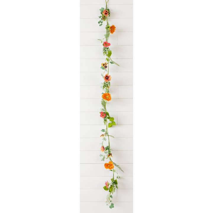 Audrey's Home & Gift - Wholesale Bunting/Garland - Garland - Poppy and Pansy with Greenery (PC)