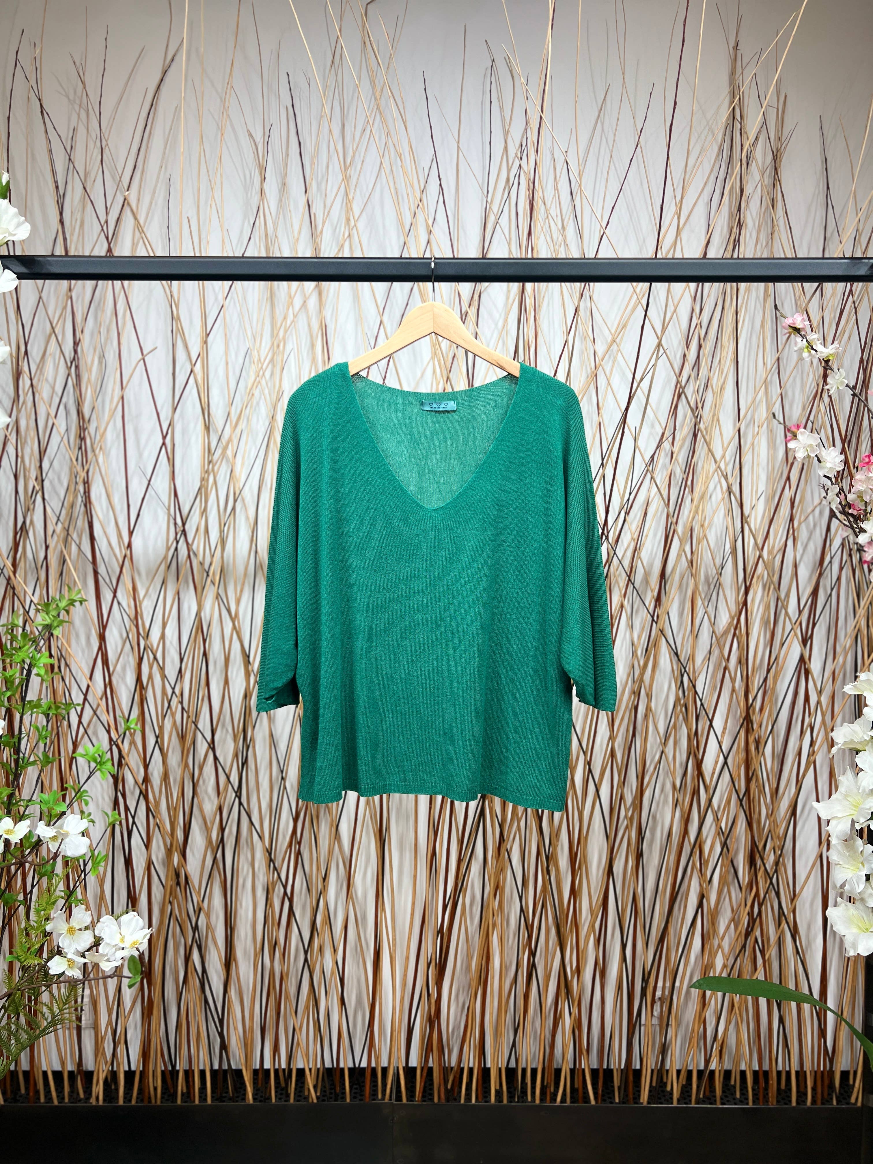 L'Emotion - Vendita all'ingrosso Maglione tricot - Donna - Maglione lavorato a maglia a maniche lunghe con scollo a V in modal 6