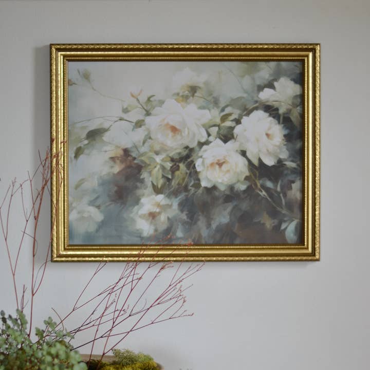 Œuvre d'art de roses fraîchement cueillies pour la vente par White Gables Home By Aimee Weaver Designs