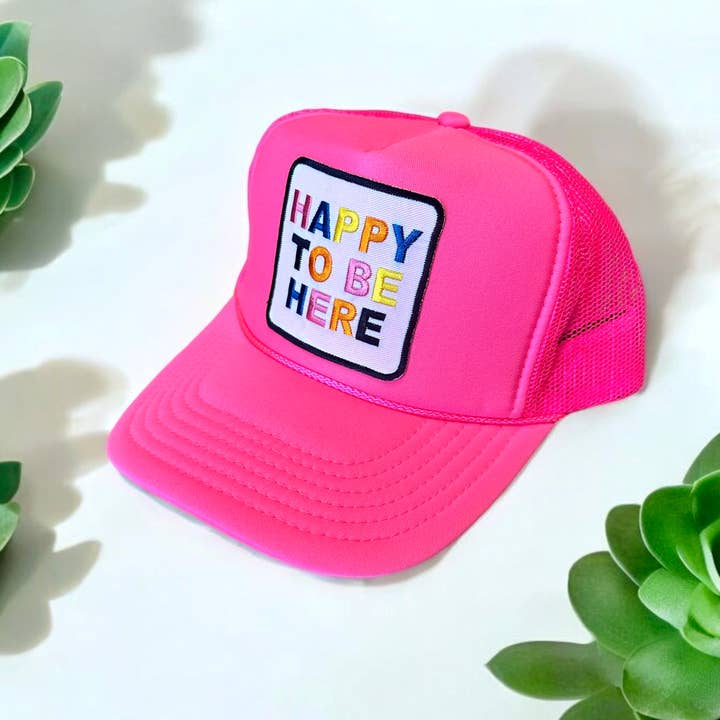 Après Babe - Wholesale Trucker Hat - Women's - "Happy To Be Here" Adjustable Trucker Hat