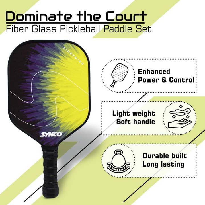 GICO Spielwaren - Wholesale Sporting Accessories - Synco Pickleball Set With Fiberglass Paddles & 2 Balls1