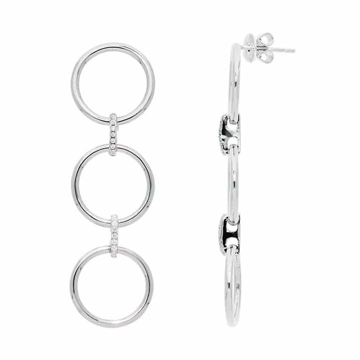 Élise gerhodineerd zilver met drie oorringen voor wholesale door ORUS BIJOUX