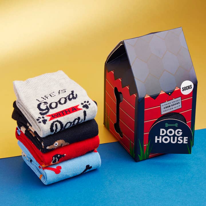 Dog House Socks - 4 Pairs for wholesale by Boxt Socks Ltd