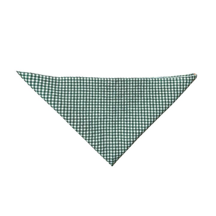 Green Gingham Linen Dog Bandana for wholesale by Behle Farm