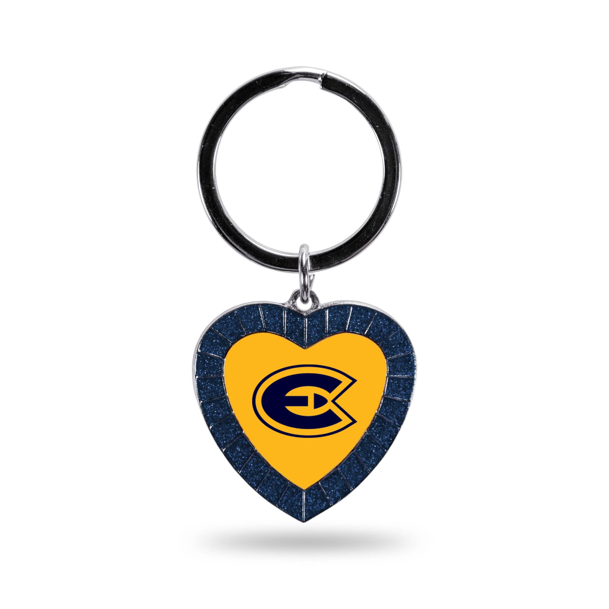 Rico Industries - Wholesale Keychain - Unisex - NCAA  Wisconsin-Eau Claire Blugolds Navy  Heart Keychain0