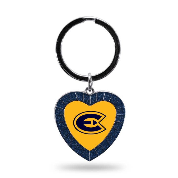 Rico Industries - Wholesale Keychain - Unisex - NCAA Wisconsin-Eau Claire Blugolds Navy Heart Keychain0