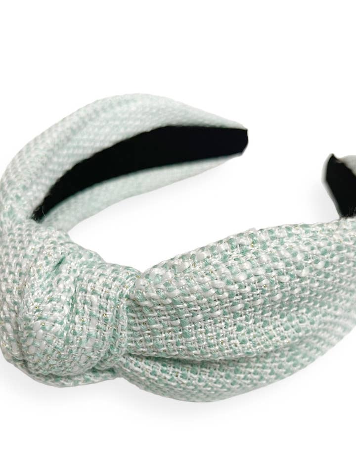 Cerchietto in juta color menta, confezione da 3 per la vendita all'ingrosso da parte di The Sandy Pearls