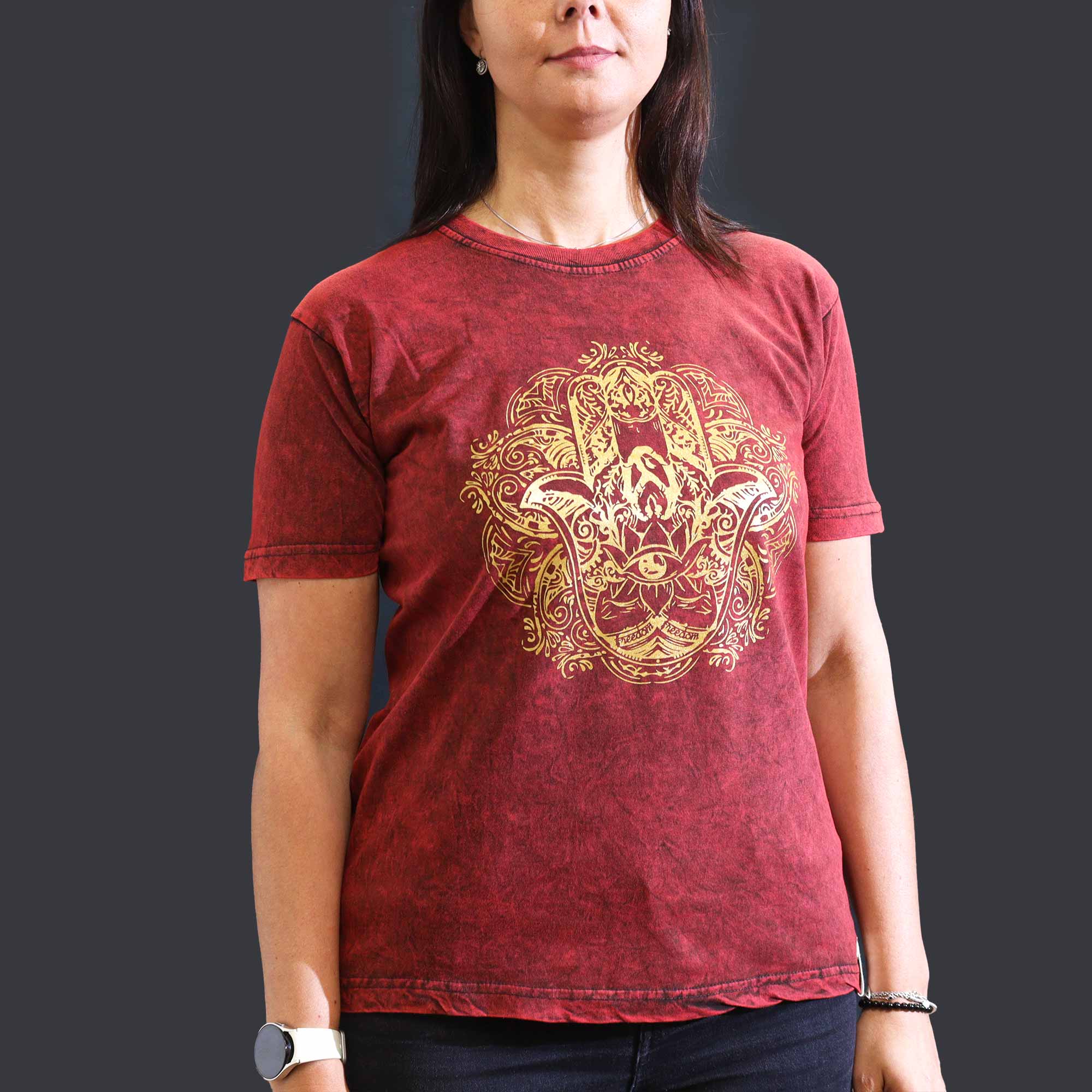 AWGifts Europe - Wholesale Screen Printed T-Shirt - Women's - Wholesale Stonewashed Nomad Sari T-Shirts46