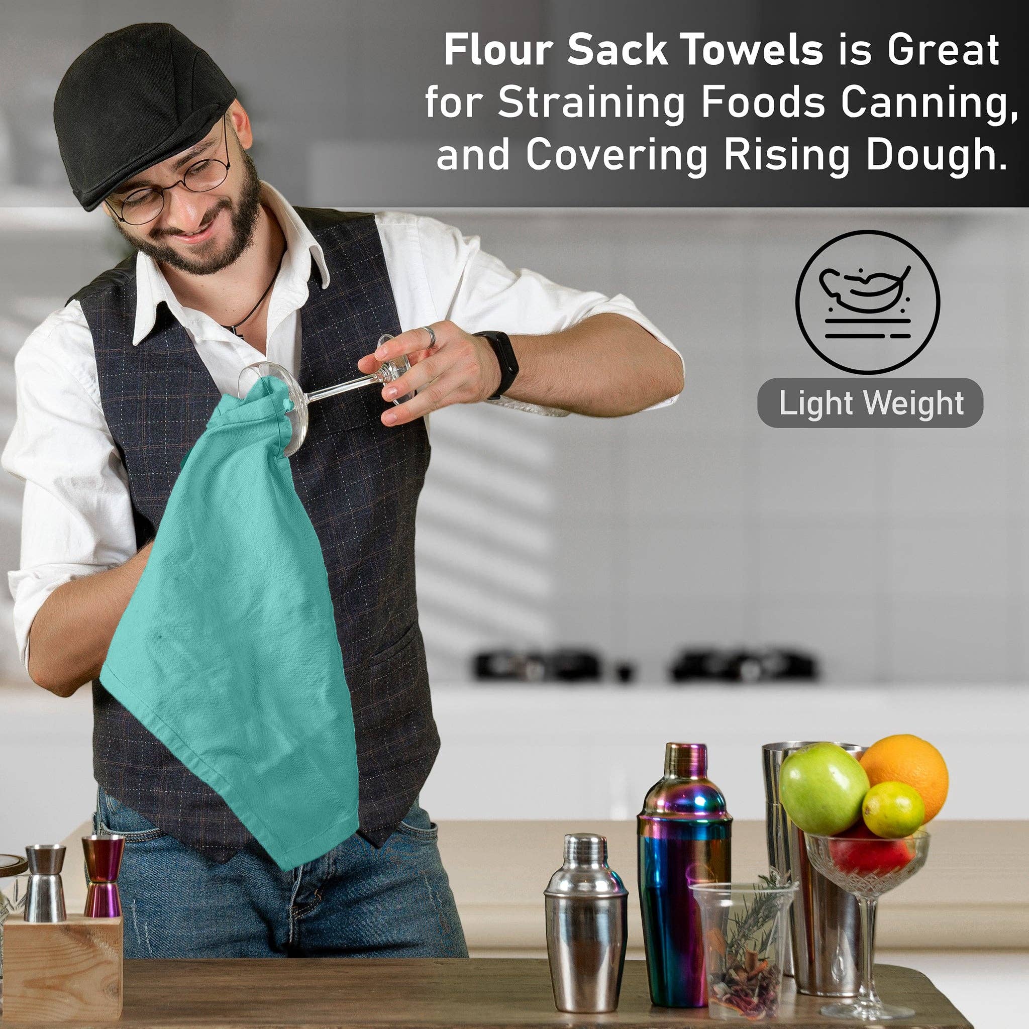 Ruvanti - Wholesale Tea Towel - 12-Pack Flour Sack Dish Towels, 100% Cotton, 28x28 Inches27