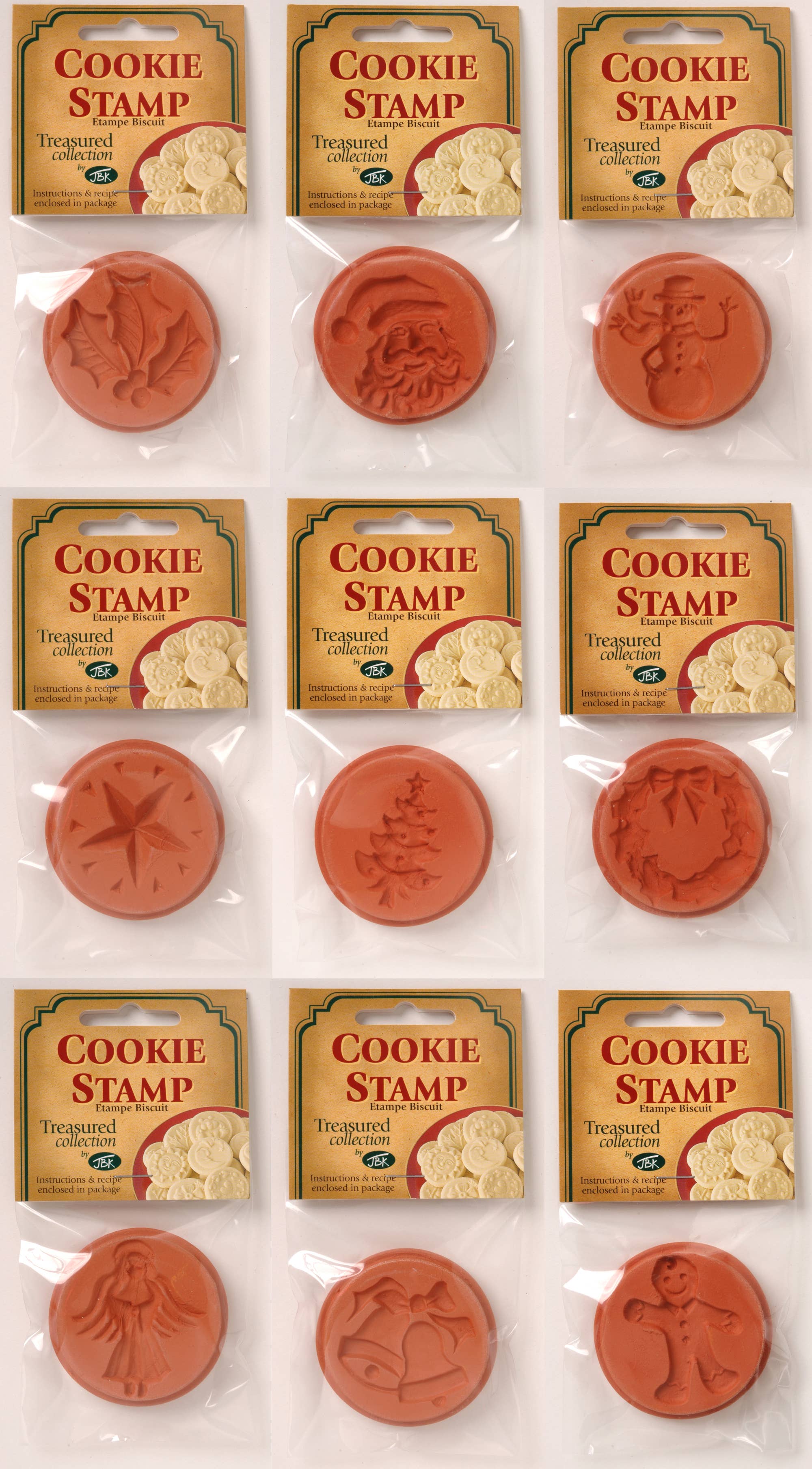 JBK Pottery - Wholesale Cookie Cutter - Cookie Stamps - Assorted - Christmas Theme (20 units)1