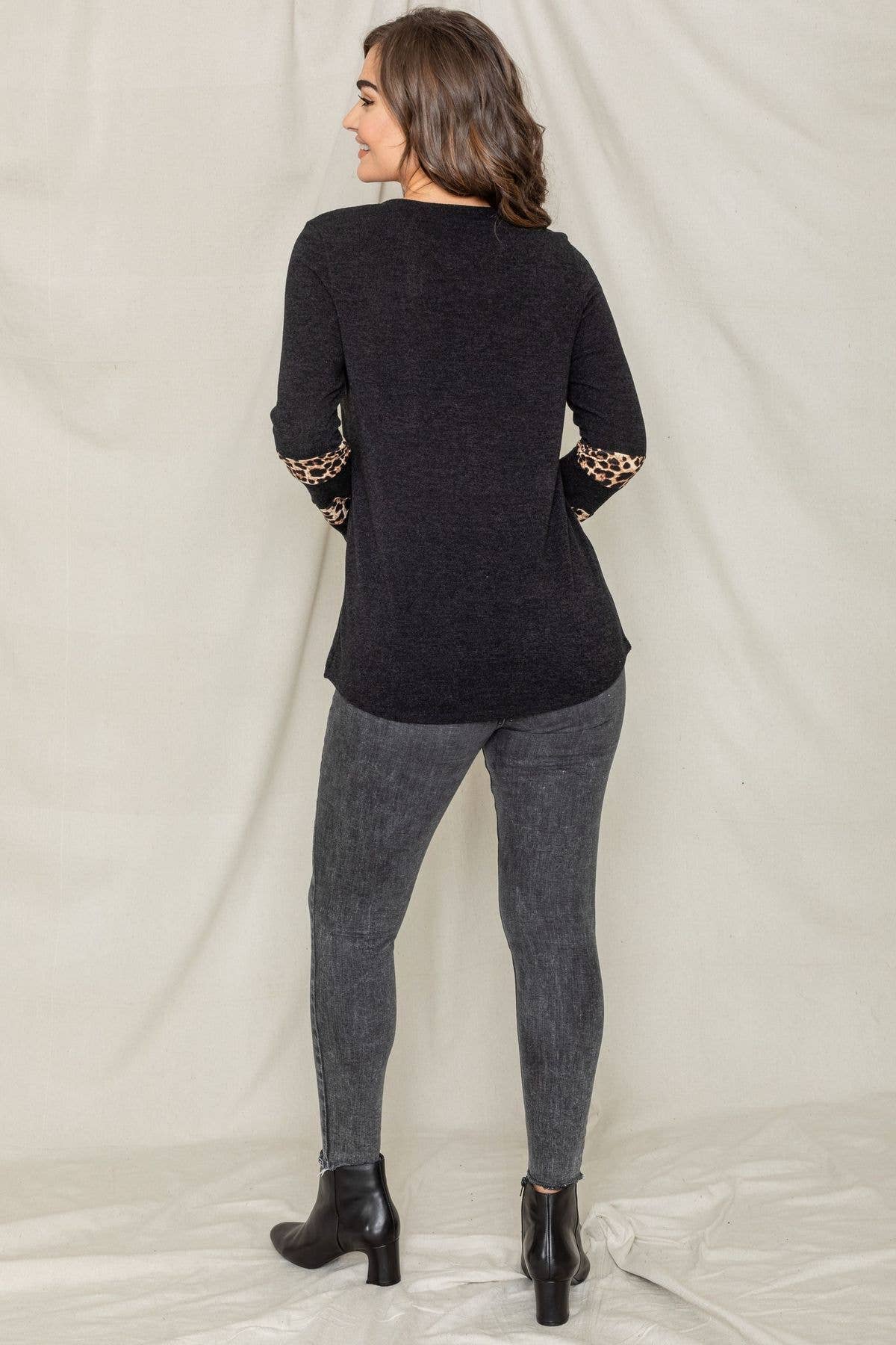 EG fashion – wholesale Tunika - Dam – Leopard bröstficka tunika1