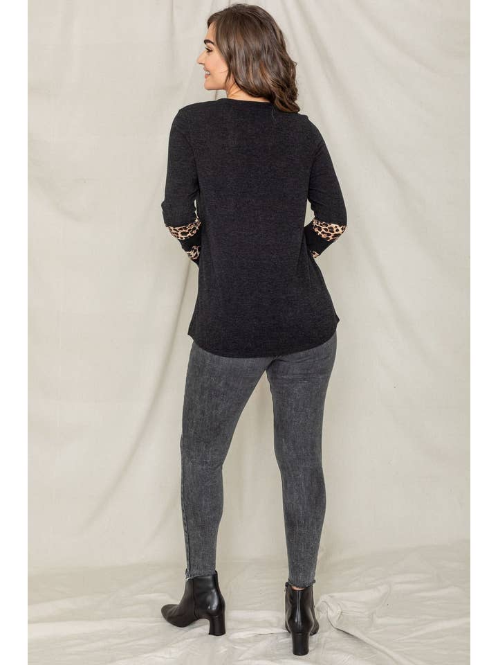 EG fashion – wholesale Tunika - Dam – Leopard bröstficka tunika1