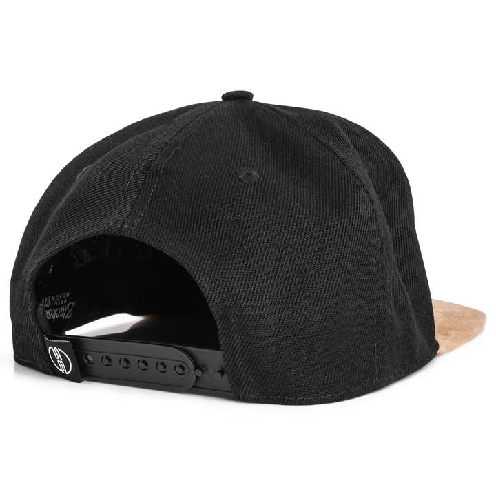 Blackskies - Wholesale Flat Brim Cap - Men's - Port Fairy Snapback Cap - Black Suede3